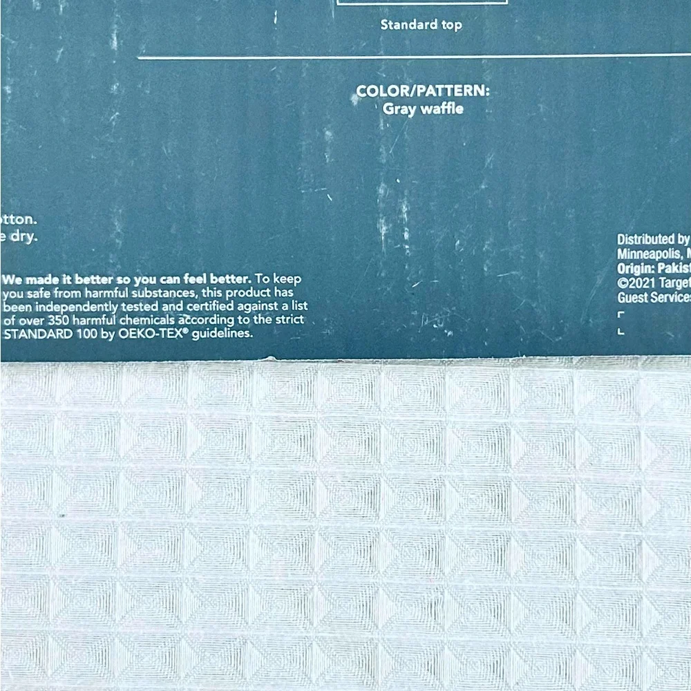 Threshold Gray Waffle Shower Curtain- NWT